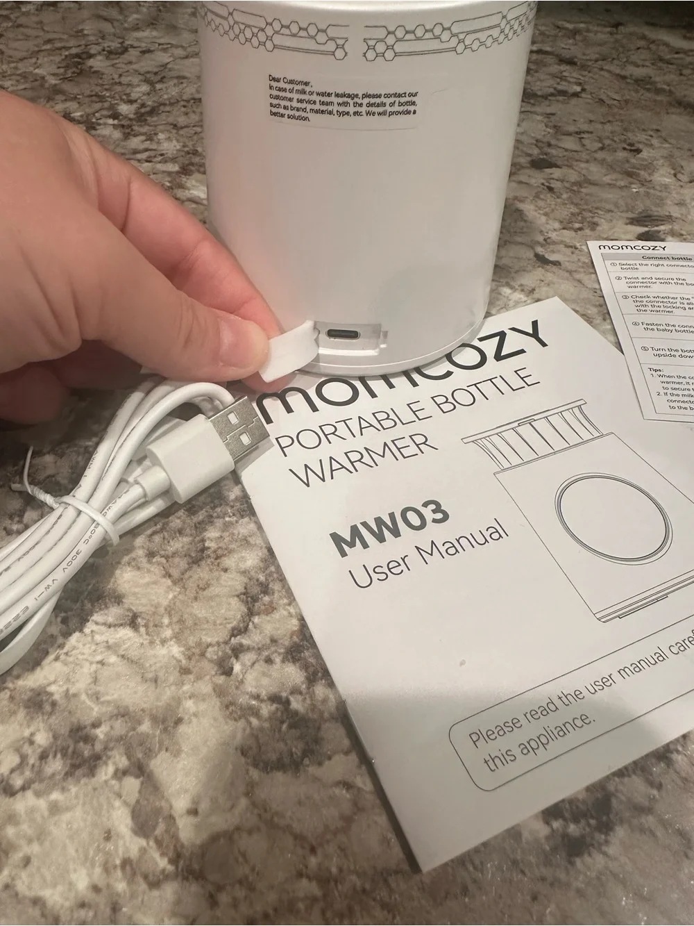 MOMCOZY Portable Baby Bottle Warmer in Mint Green gently used.